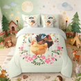 thumbnail image 1 of Erosebridal Chicken Twin Bedding for Girls, Floral Wreath Bedding Comforter Set, Gray Reversible 7 Pieces, 1 of 6