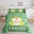 thumbnail image 1 of Erosebridal Frog Comforter Sets Full Size, Cake Dessert Comforters & Duvets, Kawaii Cartoon Decor, Reversible 3pcs, 1 of 7