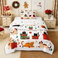 thumbnail image 1 of Erosebridal Christmas Cats Twin Comforter Sets 2pcs,Merry Holiday Bedding Set,Multi,Reversible,1 Comforter and 1 Pillowcase, 1 of 6