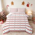 thumbnail image 1 of Erosebridal Christmas Full Size Comforter Sets Pattern Bedding Comforter Set, Magenta Black 3pcs 1 Comforter and 2 Pillowcases, Xmas Reversible, 1 of 6