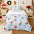 thumbnail image 1 of Erosebridal Christmas Gingerbread Man Queen Comforter Set 3 Pieces,Happy Xmas Comforter Sets Queen,Light Blue,Reversible,1 Comforter and 2 Pillowcases, 1 of 6