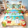 thumbnail image 1 of Erosebridal Christmas July Twin Bedding, Santa Beach Bedding Comforter Set, Cyan Peach, Christmas Reversible, 7-Piece, 1 of 6