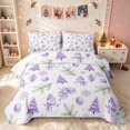 thumbnail image 1 of Erosebridal Christmas Snowman Twin Quilt Set, Pink Tree Twin Coverlet Set, White Purple, 2 Pieces, 1 Bedspread and 1 Pillowcase, 1 of 7