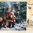thumbnail image 1 of Erosebridal Christmas Train Shower Curtain 72Wx72L, Santa Bathroom Curtain, Christmas Santa, 1 of 5