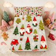 thumbnail image 1 of Manfei Christmas Tree Fitted Sheet Green Queen Bedding, Coral White 3-Piece 1 Fitted Sheet and 2 Pillowcases, 1 of 6