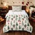 thumbnail image 1 of Manfei Christmas Tree Twin Comforter Sets Green Bedding Set, Olive Cream 2-Pieces 1 Comforter and 1 Pillowcase, Xmas Reversible, 1 of 6