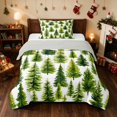 thumbnail image 1 of Manfei Christmas Tree Twin Comforter Sets Pine Bedding Set, Navy Silver 2pcs 1 Comforter and 1 Pillowcase, Gray Reversible, 1 of 6