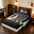 thumbnail image 1 of Manfei Christmas Tree Twin Sheets Holiday Bedding, Cream Green 3 Pieces (1 Flat Sheet, 1 Fitted Sheet and 1 Pillowcase), 1 of 6