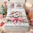 thumbnail image 1 of Manfei Christmas Tree Zipper Full Size Comforter Sets with Fitted Sheet and 2 Pillowcases Holiday Zipper Bedding Set, Brown Cream, Xmas Reversible, 1 of 7