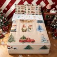 thumbnail image 1 of Erosebridal Christmas Tree Zipper Queen Comforter Set with Fitted Sheet and 2 Pillowcases, Rustic Truck Zipper Bedding Set, Peach Tan, Christmas Reversible, 4 Pieces, 1 of 7