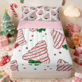 thumbnail image 1 of Manfei Christmas Tree Zipper Twin Comforter Sets with Fitted Sheet and 2 Pillowcases Holiday Zipper Bedding Set, Pink White, Pink Reversible, 1 of 7
