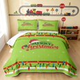 thumbnail image 1 of Erosebridal Christmas Truck Quilt King, Christmas Tree King Coverlet Set, Green Merry Christmas 3-Piece 1 Bedspread and 2 Pillowcases, 1 of 7