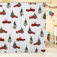 thumbnail image 1 of Erosebridal Christmas Truck Shower Curtain 72Wx72L, Christmas Tree Bathroom Curtain, White Christmas, 1 of 5