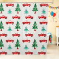 thumbnail image 1 of Erosebridal Christmas Truck Shower Curtain 72Wx84L, Christmas Tree Bathroom Shower Curtain, White Tree, 1 of 5