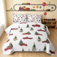 thumbnail image 1 of Erosebridal Christmas Truck Twin Quilt Set, Christmas Tree Twin Coverlet Set, White Christmas 2 Pieces 1 Bedspread and 1 Pillowcase, 1 of 7