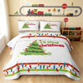 thumbnail image 1 of Erosebridal Christmas Truck Twin Quilt Set, Christmas Tree Twin Coverlet Set, White Steal Christmas 2 Pieces 1 Bedspread and 1 Pillowcase, 1 of 7