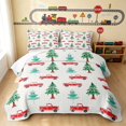 thumbnail image 1 of Erosebridal Christmas Truck Twin Quilt Set, Christmas Tree Twin Coverlet Set, White Tree 2 Pieces 1 Bedspread and 1 Pillowcase, 1 of 7