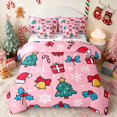 thumbnail image 1 of Manfei Christmas Twin Bedding 7pcs Icon Bedding Comforter Set, Cream Red, Xmas Reversible, 1 of 6