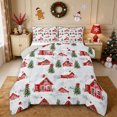 thumbnail image 1 of Erosebridal Christmas Village Full Size Comforter Sets 3-Piece,Winter Scene Bedding Comforter Set,White Green Red,Reversible,1 Comforter and 2 Pillowcases, 1 of 6