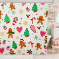 thumbnail image 1 of Erosebridal Christmas Waterproof Shower Curtain 72Wx72L Icon Bathroom Curtain, Teal White, 1 of 5