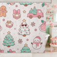 thumbnail image 1 of Manfei Christmas Waterproof Shower Curtain 72Wx78L Icon Bath Curtain, Yellow Red, 1 of 5