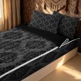 thumbnail image 1 of Erosebridal Classic Gothic Damask Zipper Queen Comforter Set with Fitted Sheet and 2 Pillowcases for Women Girls, Mandala Flower Floral Zipper Bedding Set, Black Reversible, 4pcs, 1 of 7
