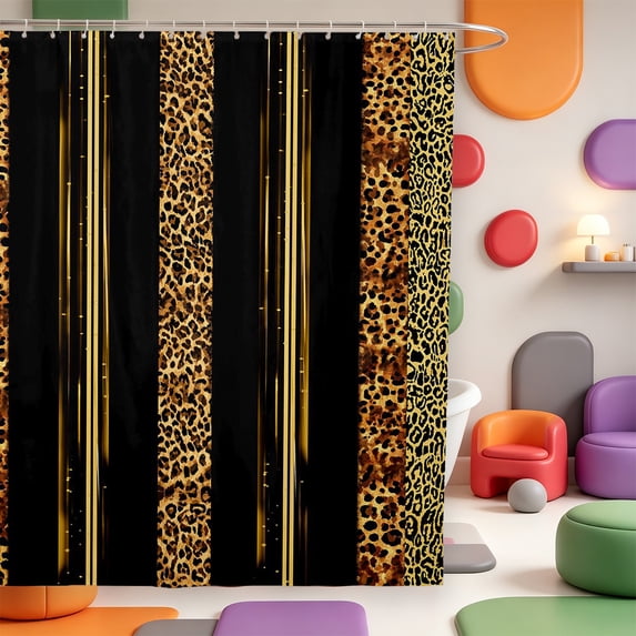Erosebridal Classic Leopard Shower Curtain 72Wx84L,Brown Cheetah Print Bathroom Shower Curtain