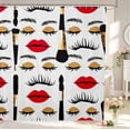 thumbnail image 1 of Erosebridal Classic Makeup Shower Curtain 72Wx84L,Dreamy Lipstick Bathroom Shower Curtain,White Black, 1 of 5