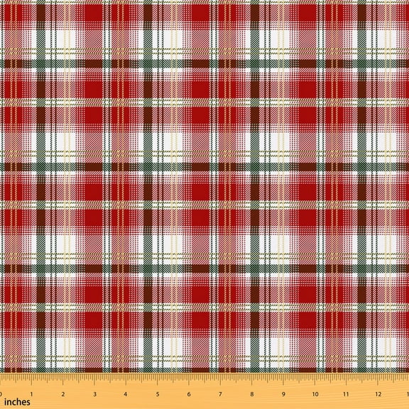 Erosebridal Classic Plaid Fabric by the Yard 1 Yard, Tartan Pattern Home Decor Fabric by the Yard