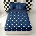 thumbnail image 1 of Erosebridal Classic Polka Dot Zipper Twin Comforter Sets with Fitted Sheet and 2 Pillowcases for Girls, Navy White Abstract Zipper Bedding Set, Navy Reversible, 4-Piece, 1 of 7
