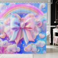 thumbnail image 1 of Erosebridal Cloud Rainbow Bow Butterfly Shower Curtain 72Wx78L for Girls, Dreamy Sky Star Flower Pastel Waterproof Bath Curtain, 1 of 5