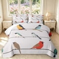 thumbnail image 1 of Erosebridal Coastal Bird Animals Twin Quilt Set,Rustic Branch Twin Coverlet Set,White Gray,2-Piece,1 Bedspread and 1 Pillowcase, 1 of 7