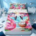 thumbnail image 1 of Erosebridal Coastal Flamingo Zipper Twin Comforter Sets with Fitted Sheet and 2 Pillowcases, Ocean Animal Zipper Bedding Set, Polka Dots Reversible, 1 of 7