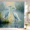 thumbnail image 1 of Erosebridal Coastal Heron Animals Shower Curtain 72Wx78L,Elegant Wildlife Bath Curtain,Silver Gray, 1 of 5