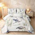 thumbnail image 1 of Erosebridal Coastal Heron Animals Twin Quilt Set,Rustic Wildlife Twin Coverlet Set,White Blue,2 Pieces,1 Bedspread and 1 Pillowcase, 1 of 7