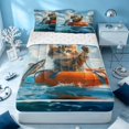 thumbnail image 1 of Erosebridal Coastal Kitten Zipper Full Size Comforter Sets with Fitted Sheet and 2 Pillowcases, Ocean Animal Zipper Bedding Set, Reversible, 1 of 7