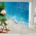thumbnail image 1 of Erosebridal Coastal Marine Shower Curtain 72x84, Kawaii Seashell Bathroom Curtain 72x84, Cartoon Beach Decor, 1 of 5