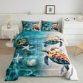 thumbnail image 1 of Erosebridal Coastal Sea Turtle Bedding Sets Queen with Comforter, Summer Beach Duvet Insert, Tropical Ocean Home Decor Ultra Soft 3pcs, 1 of 8