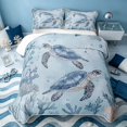 thumbnail image 1 of Erosebridal Coastal Turtle Quilt Full, Ocean Wildlife Full Bedspread Sets, Navy Reversible 3-Piece, 1 Coverlet and 2 Pillowcases, 1 of 7