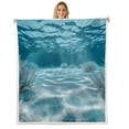 thumbnail image 1 of Erosebridal Coastal Underwater World Fleece Blanket 60x80, Sea Water Sherpa Throw, Marine Theme Bedroom Decoration, 1 of 7