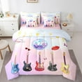 thumbnail image 1 of Erosebridal Coloful Guitar Bedding Sets Twin Size,Musical Instrument Comforter Sets with Sheets,Country Music Theme Bed in a Bag Twin Size For Youth,Lightweight Room Decor Reversible,7-Piece, 1 of 6