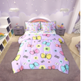 thumbnail image 1 of Erosebridal Colorful Butterfly Bedding Queen Size,Purple Pink Comforter Sets with Sheets,Microfiber Reversible Bedding Sets Queen Size,Cartoon Decoration,7 Pieces, 1 of 6