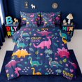 thumbnail image 1 of Erosebridal Colorful Dinosaur 7-Piece Twin Bedding Sets,Cartoon Dino Bedding Comforter Set For Boys Kids Reversible, 1 of 7