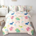 thumbnail image 1 of Erosebridal Colorful Dinosaur Bedding Twin Size,Cute Cartoon Animal Comforter Sets with Sheets,Rainbow Clouds Bedding Sets Twin Size For Boys Kids,Super Cozy Bedroom Decorative Reversible,7pcs, 1 of 7