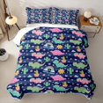 thumbnail image 1 of Erosebridal Colorful Dinosaur Twin Quilt Set,Cartoon Dino Cute Rainbow Twin Coverlet Set For Boys Girls,2 Pieces, 1 of 7