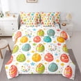 thumbnail image 1 of Erosebridal Colorful Eggs Bed in a Bag Twin size, Floral Flower Print Bed Set, Easter Decor, Reversible 7pcs, 1 of 6