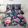 thumbnail image 1 of Erosebridal Colorful Flower Bed in a Bag Queen Size,Tropical Botanical Floral Bed Set,Cute Butterfly Birds Bedding Queen Size,Ultra Soft Bedroom Decoration Reversible,7pcs, 1 of 6