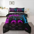 thumbnail image 1 of Erosebridal Colorful Gamepad Bedding Twin Comforter Set, Game Player Down Comforter, Honeycomb Geometric Reversible Comforter Sets Twin Size, Lightweight Room Decorative, 2pcs, 1 of 7