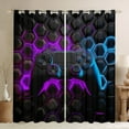 thumbnail image 1 of Erosebridal Colorful Gamepad Curtains for Living Room, Game Player 30%-50% Blackout Curtains Set of 2 (38x45), Honeycomb Geometric Curtains and Drapes (38x45), Window Drapes Room Decorative, 1 of 6