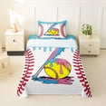 thumbnail image 1 of Erosebridal Colorful Ice Cream Drip Twin Sheet Sets, Kids Baseball Sport Bedding, 1 Flat Sheet, 1 Fitted Sheet and 1 Pillowcase, 1 of 5